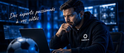 Analyste Prediction AI devant son ordinateur